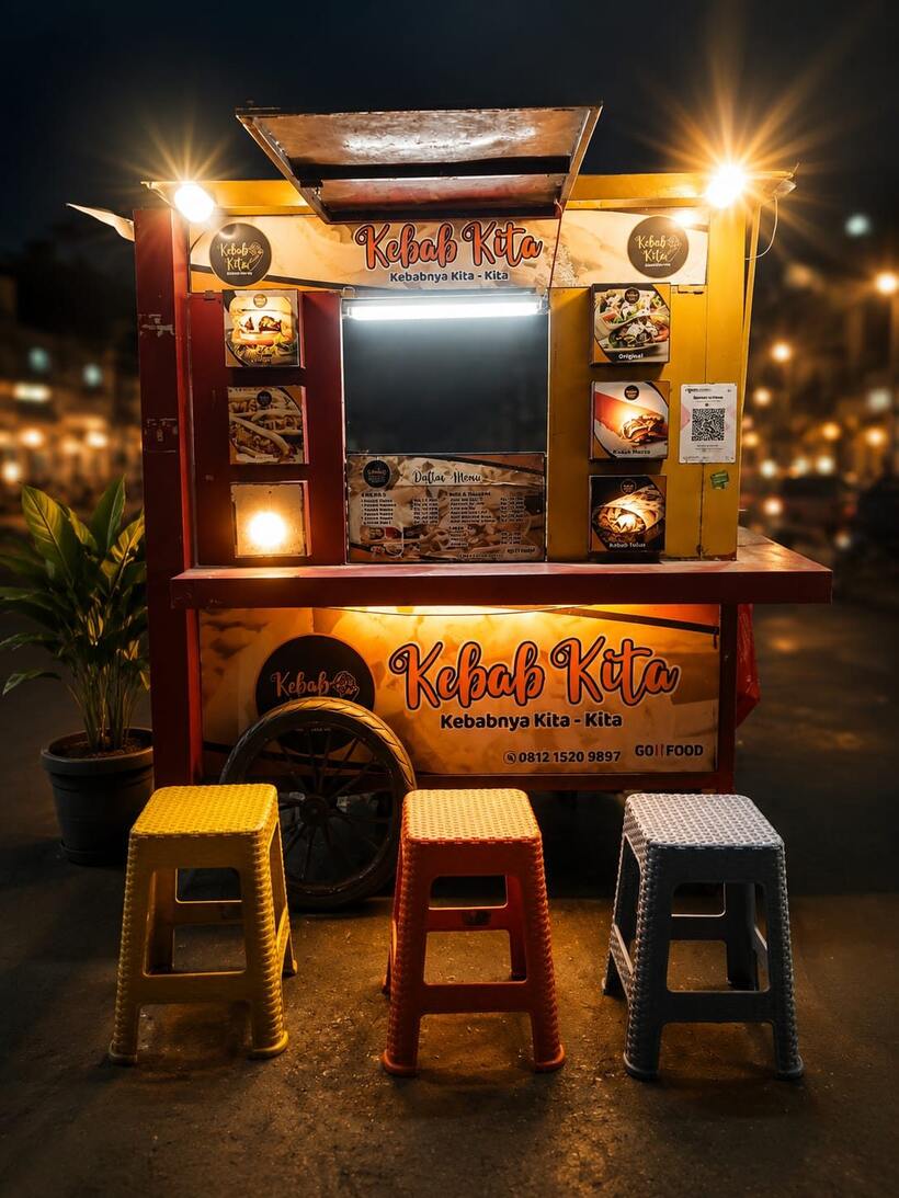 Gerobak Kebab Kita malam hari, Boyolali
